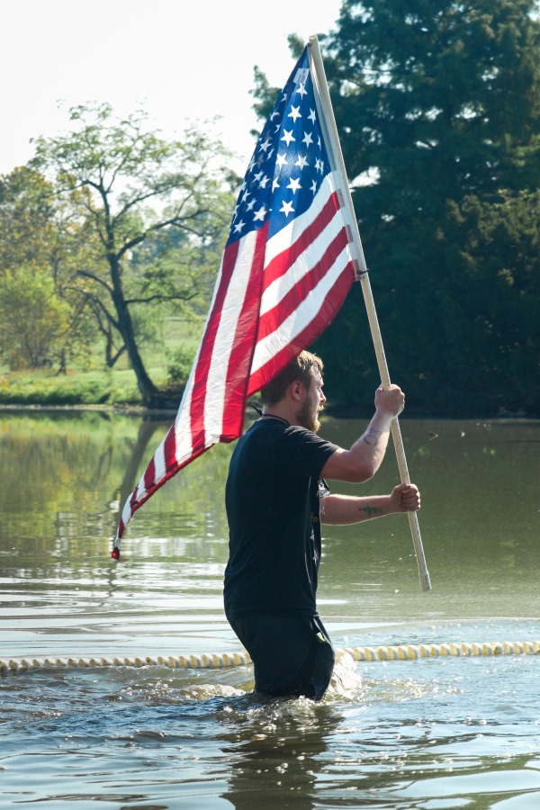 American Flag on Staff at Queenslake
