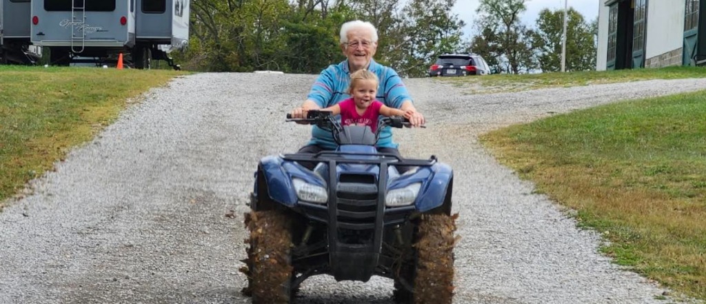 Patriarch Bill Chmela (Age 92, USAF Veteran) with family at Queenslake Horse Farm