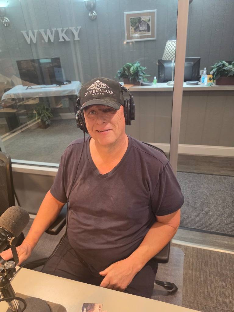 John Chmela in the WWKY Radio studio with Ed Burtner previewing Mogadishu Mile Kentucky