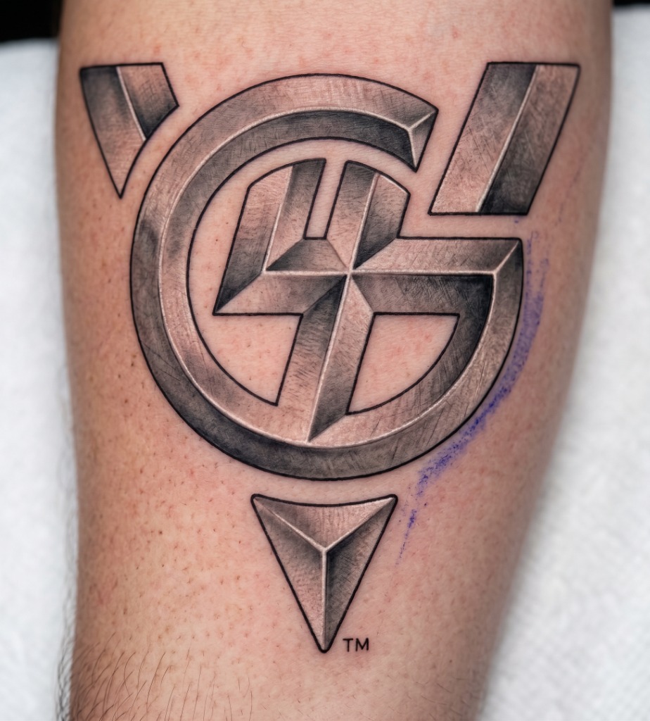 Official Guitars for Veterans 20th Anniversary Logo Tattoo by Ink Addiction